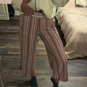 Comfortable cropped elastic waist pants